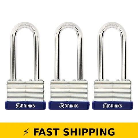 Brinks 44mm Keyed Laminated Steel Padlock - 3 Pack