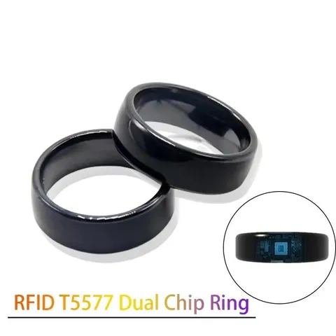 Multi-size Rfid Smart Rewritable Black Ring 125khz T5577 Em4305 Clone Chip Tag