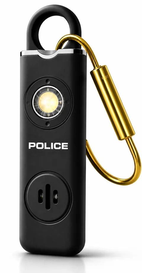 POLICE Personal Safety Alarm Keychain Rechargeable Emergency Siren LED Light