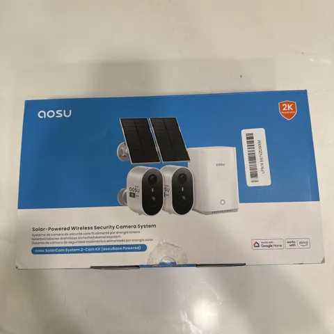 aosu Solar Powered Wireless Wi-Fi Security Camera System 2K 2-Cam Kit