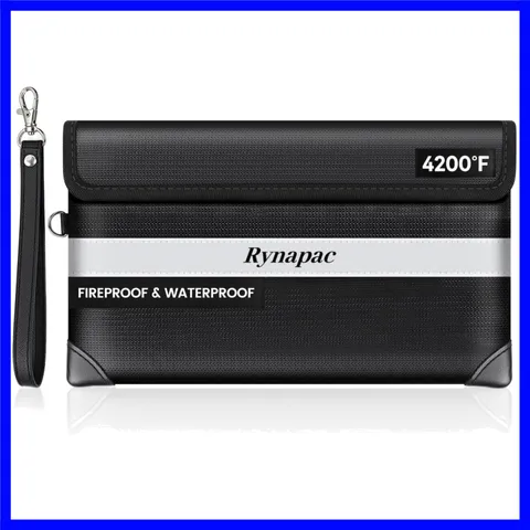 Fireproof Money Bag 4200°F - Waterproof 11''x6.2'' Pouch with 11 Storage Pockets