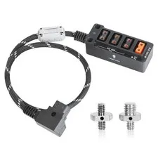 Compact 12V Regulated D-Tap Splitter, 4-Port P-Tap Power Hub for V-Mount Batt...