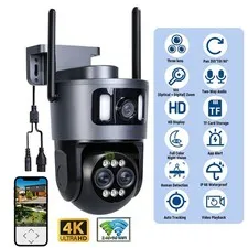 Wireless Security Camera WiFi Outdoor 10X Zoom PTZ Full Color Night Vision Cam