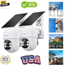 2K Cameras for Home Security-2.4G WiFi Outdoor Camera Wireless Solar/Battery ...