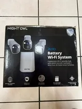Night Owl 2K HD Battery Wi-Fi System Security Hub and 3 Cameras (White) NEW