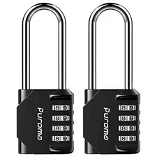 Puroma 4-Digit Combination Padlock, Waterproof Outdoor Lock for Fence, Gate