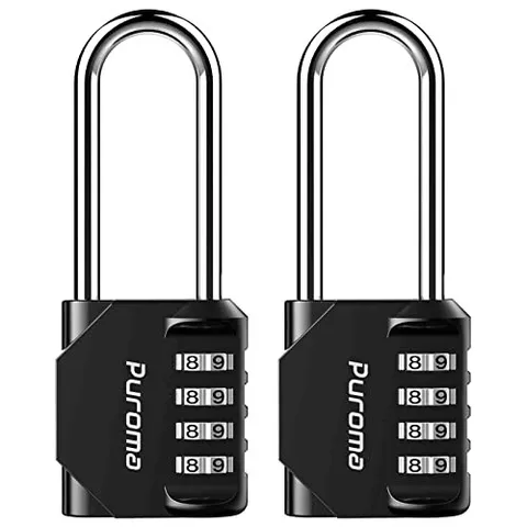 Puroma 4-Digit Combination Padlock, Waterproof Outdoor Lock for Fence, Gate