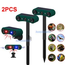 2x Outdoor Solar Wireless Motion Sensor Alarm 13 Sound Detector 130db Loud Noise