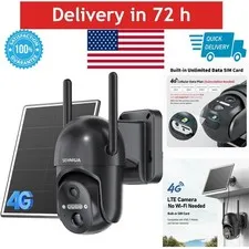 SEHMUA 4G LTE Solar Security Camera Wireless Outdoor 2K Night Vision