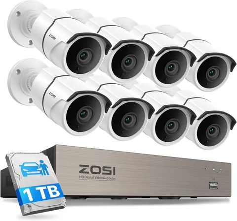 ZOSI 8CH 3K 8pcs Bullet Security Camera System with Audio AI Detect Night Vision