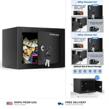 CDC DIGI Steel Security Safe Box with Key Lock,Safe Box for Home, Office, Mon...