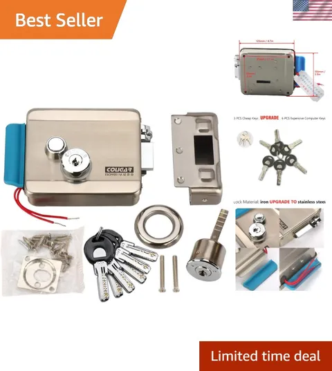 Upgrade Electric Stainless Steel Door Lock – 6 Keys & Versatile Installation