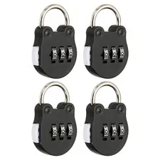 Combination Padlock (Small, Black)(4 Pcs),Cat Shackle Code Locks
