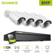 4K 8MP Ultra HD POE Video Surveillance System 8CH H.265+ NVR with 8MP Security C