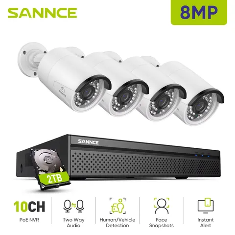4K 8MP Ultra HD POE Video Surveillance System 8CH H.265+ NVR with 8MP Security C