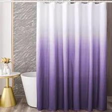 Purple Ombre Shower Curtain Set for Bathroom, 72" W X 84" L | Polyester Waterpro
