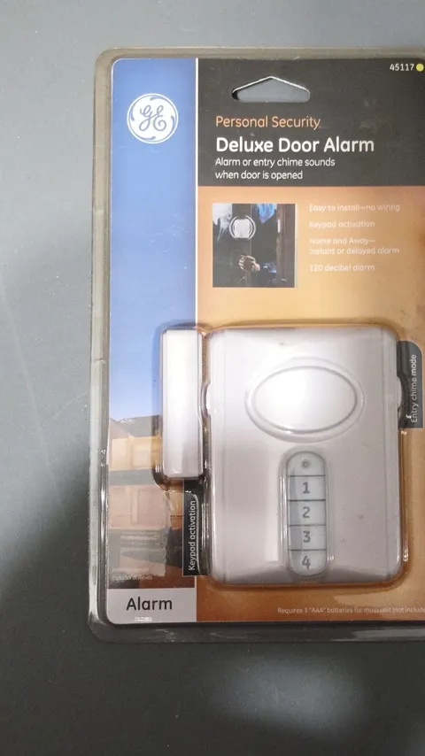 GE Deluxe Door Alarm 45117, 120dB, Keypad Activation, Entry Chime, Easy Install
