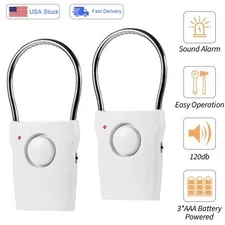 2X Touch Sensor Door Handle & Window Burglar Alarm Anti-Theft Alarm System 120dB