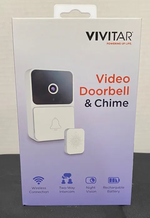 Vivitar DB201-NOC Wireless Video Doorbell Smart Security Camera Wi-Fi Chime NEW