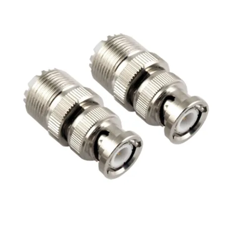 2 Pcs Galvanized BNC Male to UHF SO239 Female RF Coaxial RF Connector