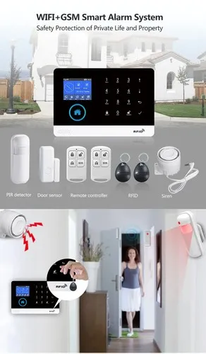 433MHz WiFi GSM Home Burglar Security Alarm System Tuya Smart House App Control