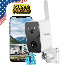 4G Cellular Security Camera Solar Powered 10000mAh Battery