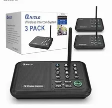 QNIGLO Wireless Intercome Systems 5280 Feet Long  10 Channels. 3pk
