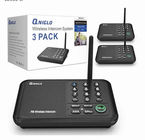 QNIGLO Wireless Intercome Systems 5280 Feet Long  10 Channels. 3pk