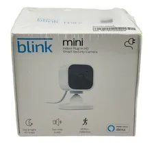 Blink Mini Indoor Plug-In HD Smart Security Camera HD Video Alexa BCM00300U NEW