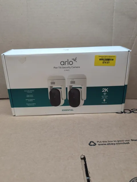 Arlo Essential Indoor Or Outdoor 360° Pan Tilt Security Camera 2K 2-Pack  A1