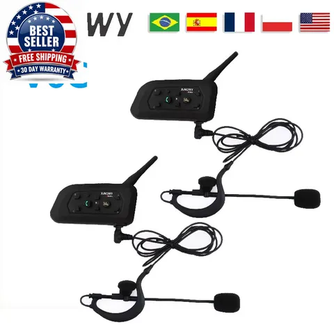 V6C 1200M Referee Intercom Headsets 2-6 Group Bluetooth Communication between So
