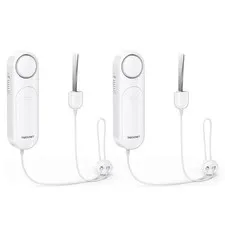 TECKNET Door Alarm for Handle, 130dB 3.1 x 10.1 x 1.8 cm, milky white
