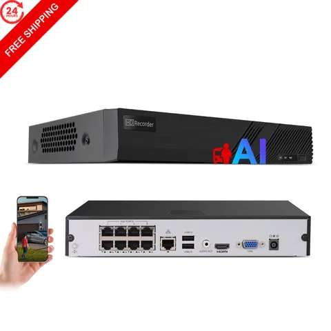 UNILOOK 4K AI 8CH PoE NVR Network Video Recorder (HDD not