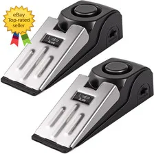 Door Stop Alarm 120DB Siren Portable Security Door Stopper for Home Travel 2Pack