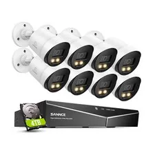 SANNCE 8CH 5IN1 5MP DVR HD 1080P CCTV Color Night Vision Security Camera System