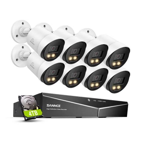 SANNCE 8CH 5IN1 5MP DVR HD 1080P CCTV Color Night Vision Security Camera System