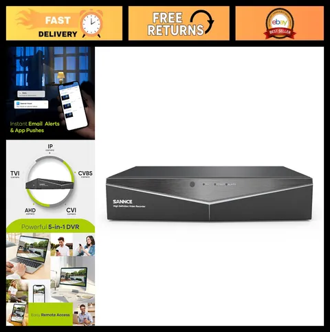 5MP 8-Channel Security Camera DVR, H.264+ Hybrid Surveillance Recorder, Remote A