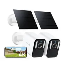 Anona 4K Solar Security Cameras Wireless Outdoor, Forever Power with Solar Pa...