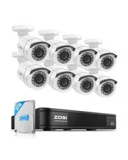 1080P H.265+ Home Security Camera System with AI Human Vehicle Detection, 5MP...