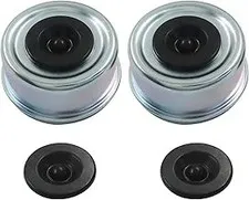 2 Pcs Trailer Hub Cap Set, 2.4" Trailer Bearing Dust Cap with 2 Rubber Plugs, Tr