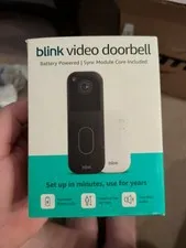Blink Video Doorbel with Sync Module Core, Battery, Head-to-Toe HD View - Black
