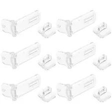6pcs Mini Acrylic Hinge Hasps with Buckle Box Locking Hinge Latch Snap Buckle