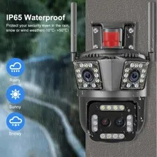 3 Lens Camaras De Seguridad Para Exterior 9MP HD WIFI Con Vision Nocturna Audio