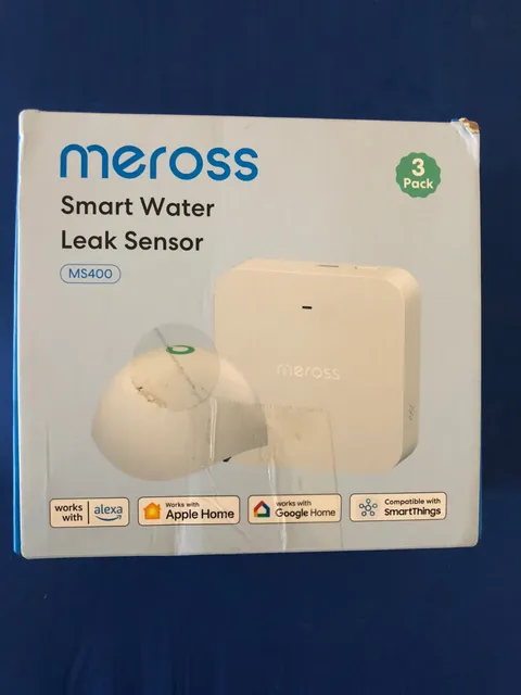 Meross MS400 Smart Water Sensor Alarm 3 Pack, WiFi Water Leak Detector And Hub