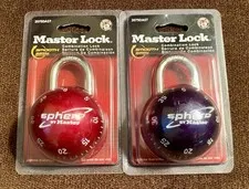 Lot Of 2 Sphero (Red, Purple) by Master Lock  Combination Locks Model 2075DAST
