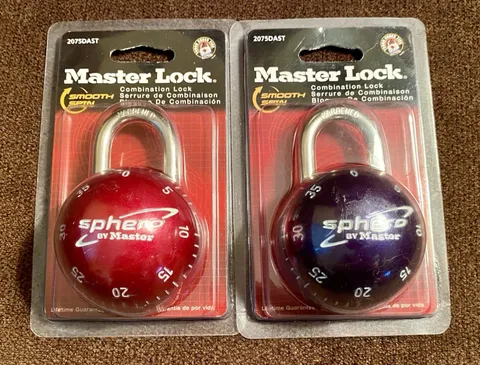 Lot Of 2 Sphero (Red, Purple) by Master Lock  Combination Locks Model 2075DAST