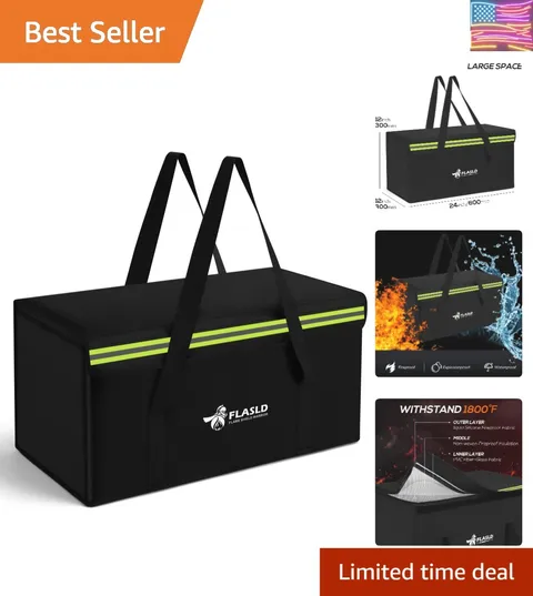Large Fireproof Document Bags, 24x12x12” Waterproof Storage Firesafe Bag, Fir...