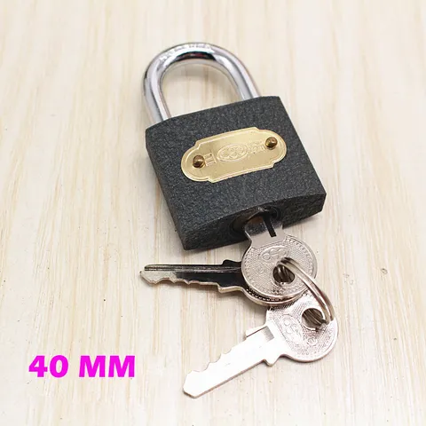 40mm Heavy Duty Cast Iron Padlock Home Safety Security Shackle With 3 Keys