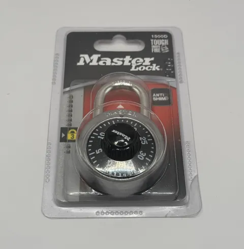 Master Lock 1500D Combination Padlock Anti-Shim Black Lock - NEW Damaged Package