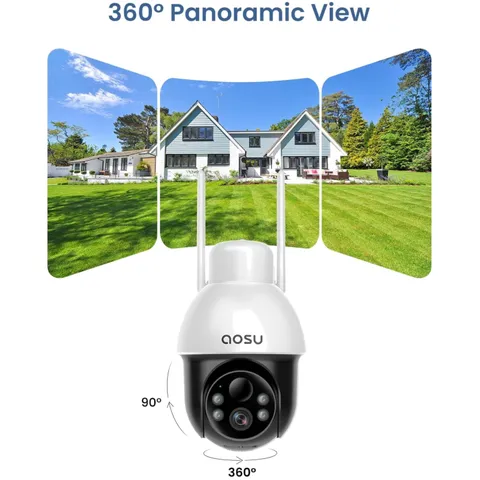 Solar Wireless Security Camera - 360° Coverage, 2K Clarity